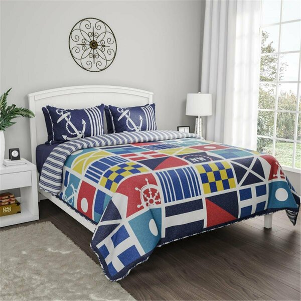 Kd Bufe Quilt Bedspread Set with Exclusive Mariner Design Twin & Extra Large - 2 Piece KD3254334